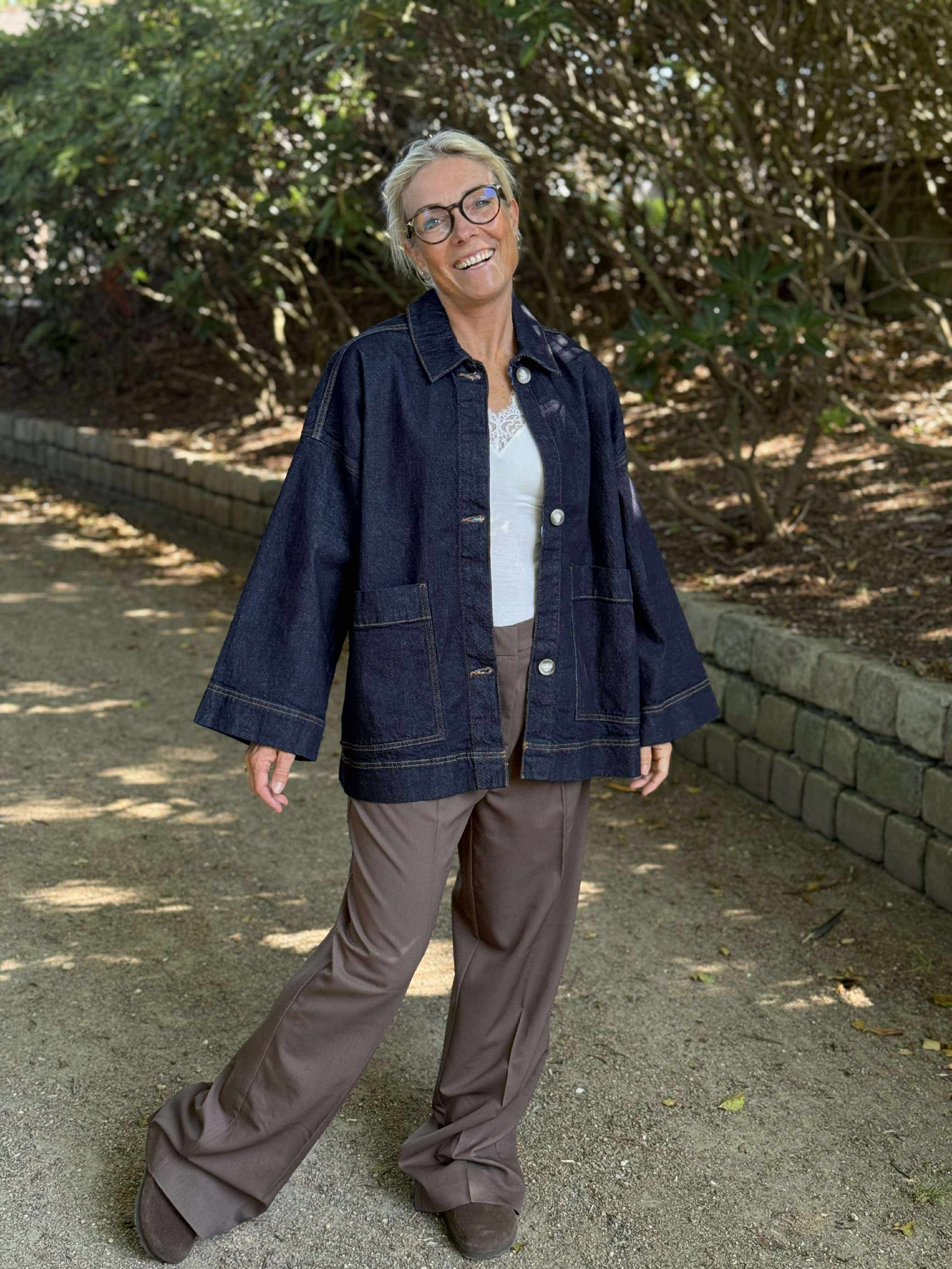 AWVERENA Denim Jacket - Dark Blue Denim